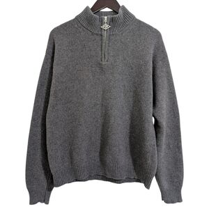 Han Kjobenhavn Grey Wool Blend Quarter-Zip Sweater - Size L